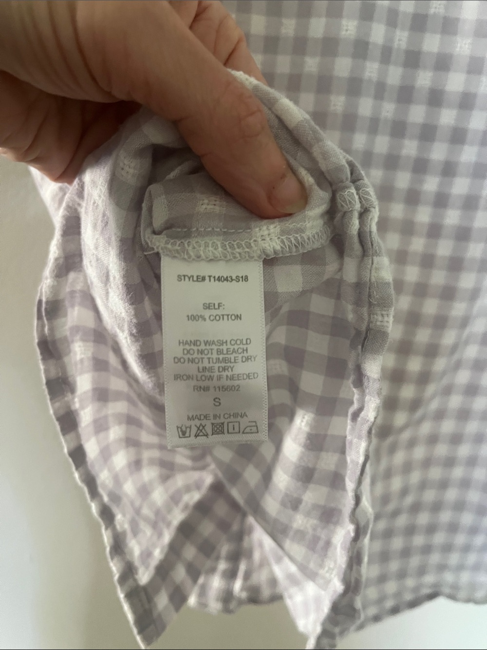 Lavender Gingham Ruffle Button-Front Top - Picture 7 of 7